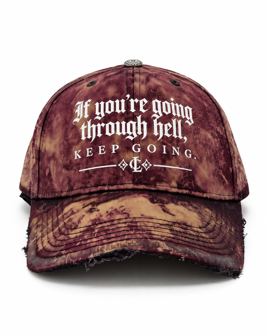 CL KEEP GOING HAT - MAROON & TAN